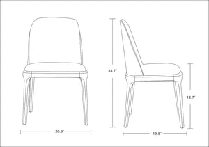 Manhattan Comfort Courding Modern Dining Chair (Set of 2) Tan and Walnut 2-DC009-TN
