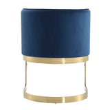 Manhattan Comfort Aura Modern Dining Chair (Set of 2) Royal Blue and Polished Brass 2-DC026-BL