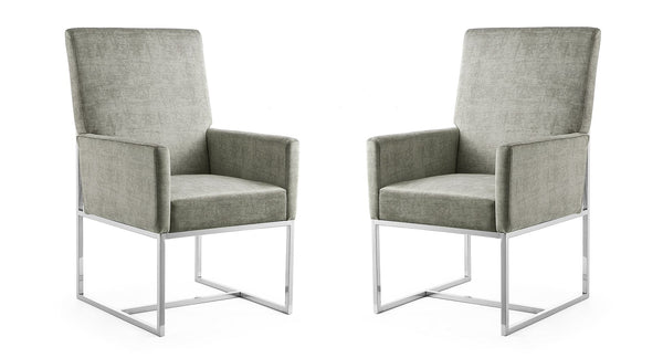 Manhattan Comfort Element Modern Dining Chair (Set of 2) Steel 2-DC029-ST