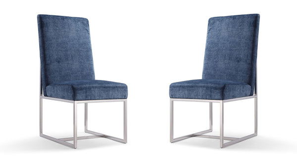 Manhattan Comfort Element Modern Dining Chair (Set of 2) Blue 2-DC030-BL