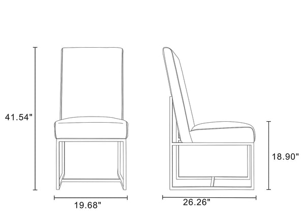 Manhattan Comfort Element Modern Dining Chair (Set of 2) Grey 2-DC030-GY