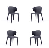 Manhattan Comfort Conrad Mid-Century Modern Dining Chair - Set of 4 Black 2-DC031-WBK