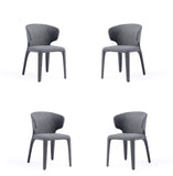 Manhattan Comfort Conrad Mid-Century Modern Dining Chair - Set of 4 Grey 2-DC031-WGY