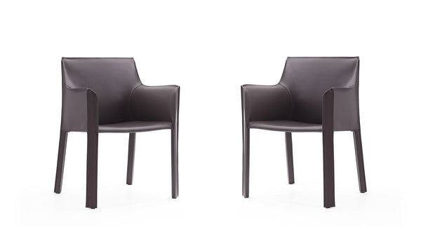 Manhattan Comfort Vogue Modern Dining Chair (Set of 2) Grey 2-DC033-GY