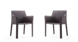Manhattan Comfort Vogue Modern Dining Chair (Set of 2) Grey 2-DC033-GY