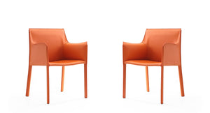 Manhattan Comfort Paris Modern Dining Armchair (Set of 2) Coral 2-DC034-CO