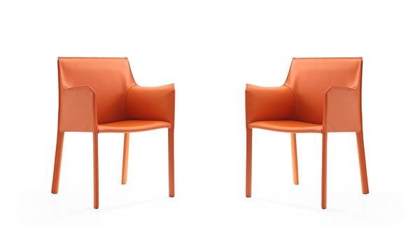 Manhattan Comfort Paris Modern Dining Armchair (Set of 2) Coral 2-DC034-CO