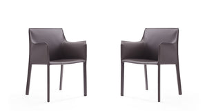 Manhattan Comfort Paris Modern Dining Armchair (Set of 2) Grey 2-DC034-GY