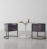 Manhattan Comfort Bali Modern Dining Chair (Set of 2) Pebble and Black 2-DC044-PE