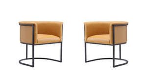 Manhattan Comfort Bali Modern Dining Chair (Set of 2) Saddle and Black 2-DC044-SA