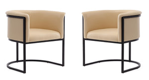 Manhattan Comfort Bali Modern Dining Chair (Set of 2) Tan and Black 2-DC044-TN