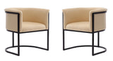 Manhattan Comfort Bali Modern Dining Chair (Set of 2) Tan and Black 2-DC044-TN