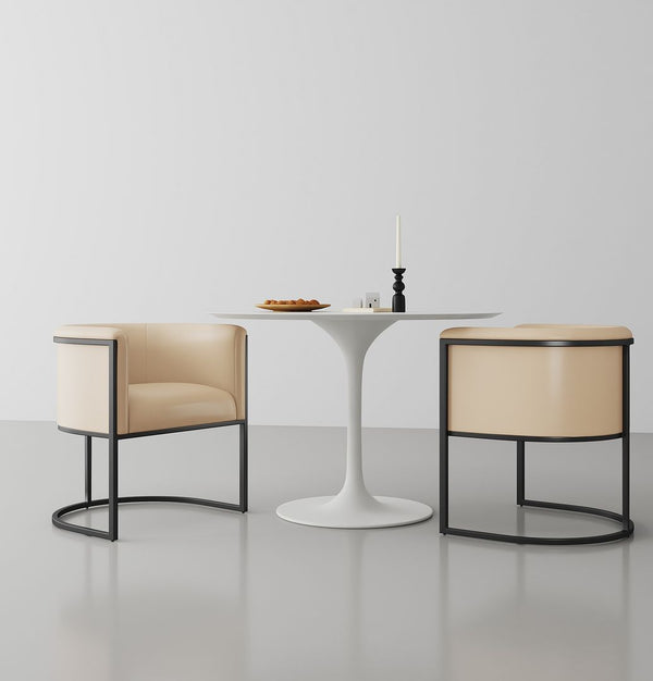 Manhattan Comfort Bali Modern Dining Chair (Set of 2) Tan and Black 2-DC044-TN