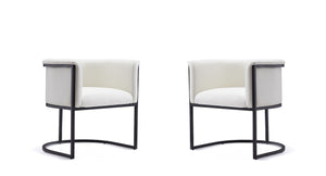 Manhattan Comfort Bali Modern Dining Chair (Set of 2) White and Black 2-DC044-WH