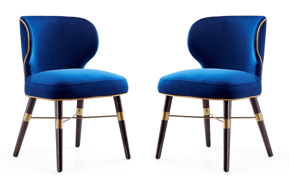 Manhattan Comfort Strine Modern Dining Chair (Set of 2) Blue 2-DC045-BL