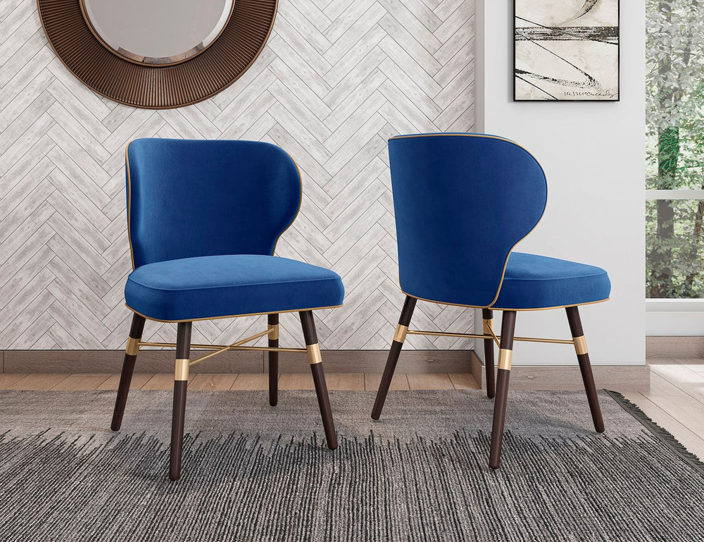 Manhattan Comfort Strine Modern Dining Chair (Set of 2) Blue 2-DC045-BL