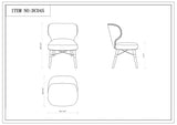 Manhattan Comfort Strine Modern Dining Chair (Set of 2) Blue 2-DC045-BL