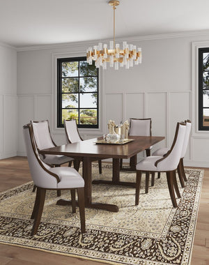 Manhattan Comfort Grand Traditional Dining Chairs - Set of 4 Light Grey 2-DC048-LG