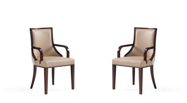 Manhattan Comfort Grand Traditional Dining Armchair- Set of 2 Tan 2-DC048AR-TN