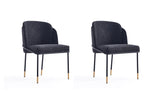 Manhattan Comfort Flor Modern Dining Chair - Set of 2 Black 2-DC052-BK