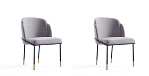Manhattan Comfort Flor Modern Dining Chair - Set of 2 Grey 2-DC052-GY