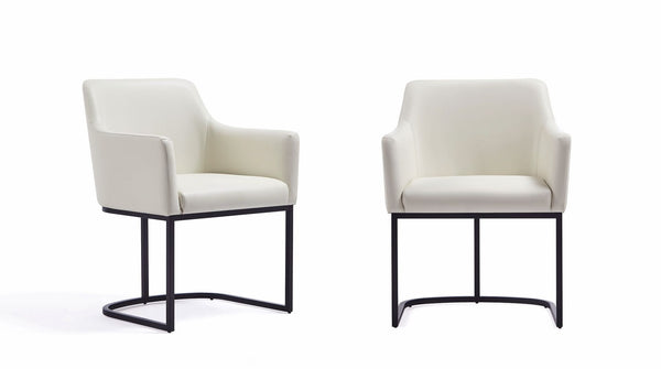 Manhattan Comfort Serena Modern Dining Armchair - Set of 2 Cream 2-DC056AR-CR