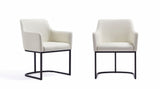 Manhattan Comfort Serena Modern Dining Armchair - Set of 2 Cream 2-DC056AR-CR