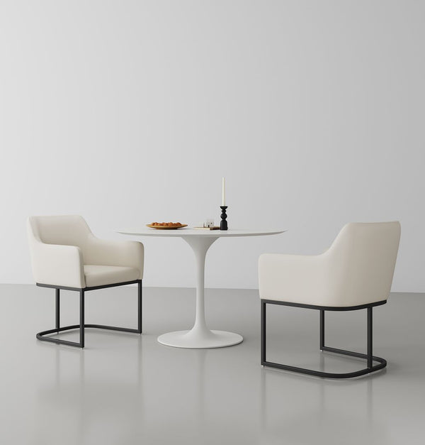 Manhattan Comfort Serena Modern Dining Armchair - Set of 2 Cream 2-DC056AR-CR