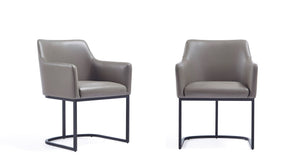 Manhattan Comfort Serena Modern Dining Armchair - Set of 2 Grey 2-DC056AR-GY
