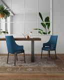 Kara Dining Arm Chair in Blue- Set of 2 2-DC057AR-BL Manhattan Comfort