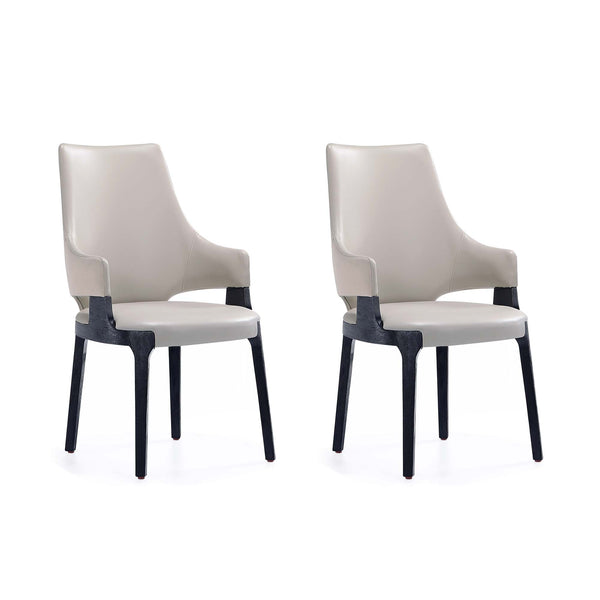Kara Dining Arm Chair in Light Grey- Set of 2 2-DC057AR-LG Manhattan Comfort