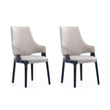 Kara Dining Arm Chair in Light Grey- Set of 2 2-DC057AR-LG Manhattan Comfort