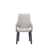 Kara Dining Arm Chair in Light Grey- Set of 2 2-DC057AR-LG Manhattan Comfort