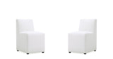 Manhattan Comfort Anna Square Modern Dining Chair- Set of 2 Cream 2-DC058-CR