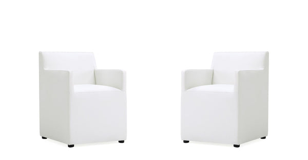 Manhattan Comfort Anna Square Modern Dining Armchair - Set of 2 Cream 2-DC058AR-CR