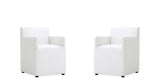 Manhattan Comfort Anna Square Modern Dining Armchair - Set of 2 Cream 2-DC058AR-CR