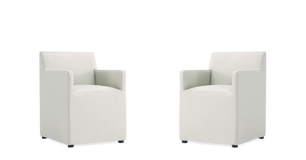 Manhattan Comfort Anna Square Modern Dining Armchair - Set of 2 Stone Grey 2-DC058AR-ST
