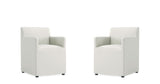 Manhattan Comfort Anna Square Modern Dining Armchair - Set of 2 Stone Grey 2-DC058AR-ST