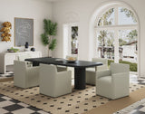 Manhattan Comfort Anna Square Modern Dining Armchair - Set of 2 Stone Grey 2-DC058AR-ST