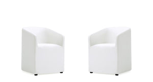 Manhattan Comfort Anna Round Modern Dining Armchair - Set of 2 Cream 2-DC059AR-CR