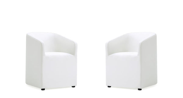 Manhattan Comfort Anna Round Modern Dining Armchair - Set of 2 Cream 2-DC059AR-CR