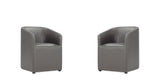 Manhattan Comfort Anna Round Modern Dining Armchair - Set of 2 Pewter 2-DC059AR-PE