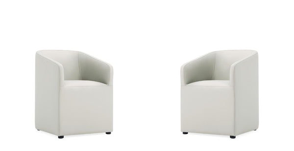 Manhattan Comfort Anna Round Modern Dining Armchair - Set of 2 Stone Grey 2-DC059AR-ST