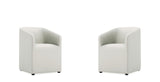 Manhattan Comfort Anna Round Modern Dining Armchair - Set of 2 Stone Grey 2-DC059AR-ST