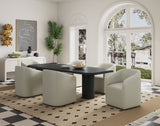 Manhattan Comfort Anna Round Modern Dining Armchair - Set of 2 Stone Grey 2-DC059AR-ST