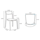 Manhattan Comfort Moderno Modern Dining Chair- Set of 2 Walnut and Black DC070-BK
