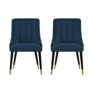 Manhattan Comfort Eda Modern Dining Chair- Set of 2 Midnight Blue 2-DC073-BL