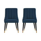 Manhattan Comfort Eda Modern Dining Chair- Set of 2 Midnight Blue 2-DC073-BL