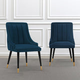 Manhattan Comfort Eda Modern Dining Chair- Set of 2 Midnight Blue 2-DC073-BL