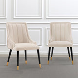 Manhattan Comfort Eda Modern Dining Chair- Set of 2 Cream 2-DC073-CR